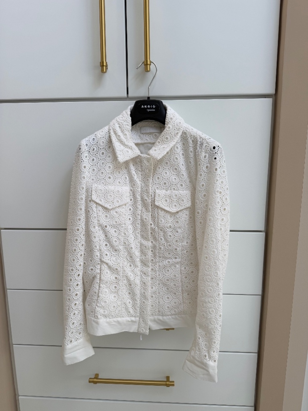 Anne Fontaine jean style jacket, eyelet, size 38